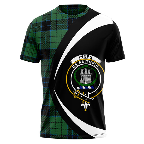 Innes (Georgina) Clan Badge Tartan T-Shirt Circle Style Personalized