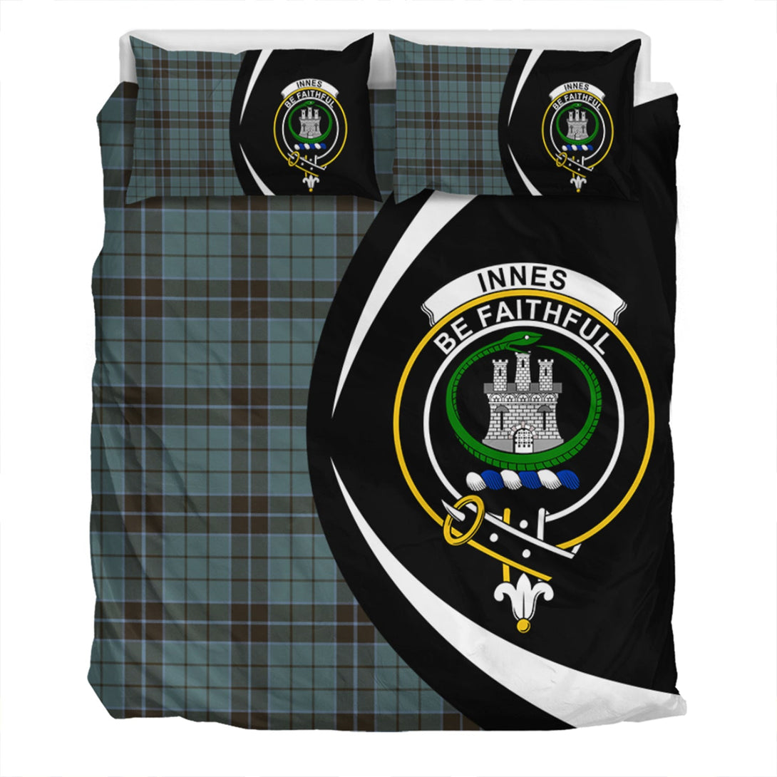 Innes (Georgina) Weathered Clan Badge Tartan Bedding Set Circle Style