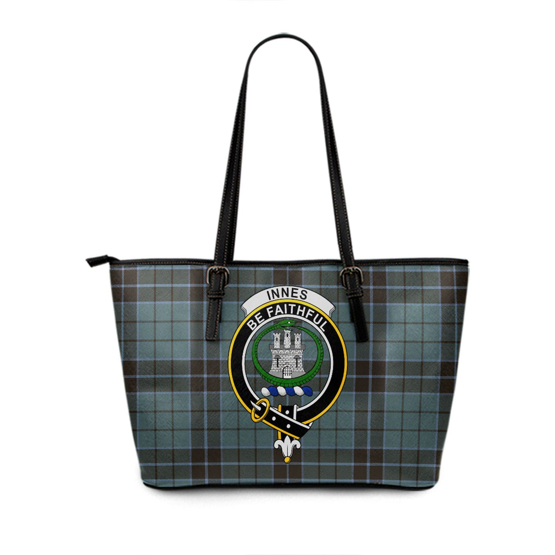 Innes (Georgina) Weathered Clan Badge Tartan Leather Tote Bag