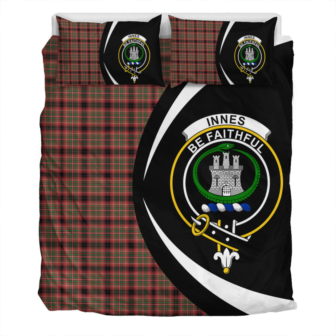 Innes of Cowie Ancient Clan Badge Tartan Bedding Set Circle Style