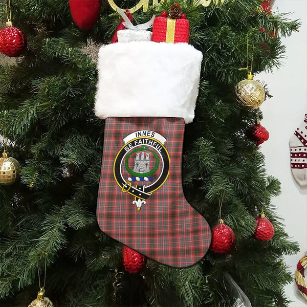 Innes of Cowie Weathered Clan Badge Tartan Christmas Stocking