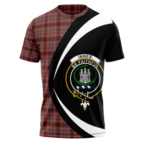 Innes of Cowie Weathered Clan Badge Tartan T-Shirt Circle Style Personalized