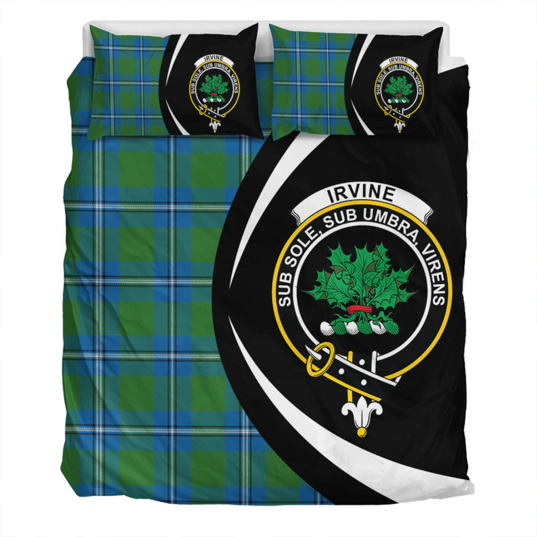 Irvine Ancient Clan Badge Tartan Bedding Set Circle Style