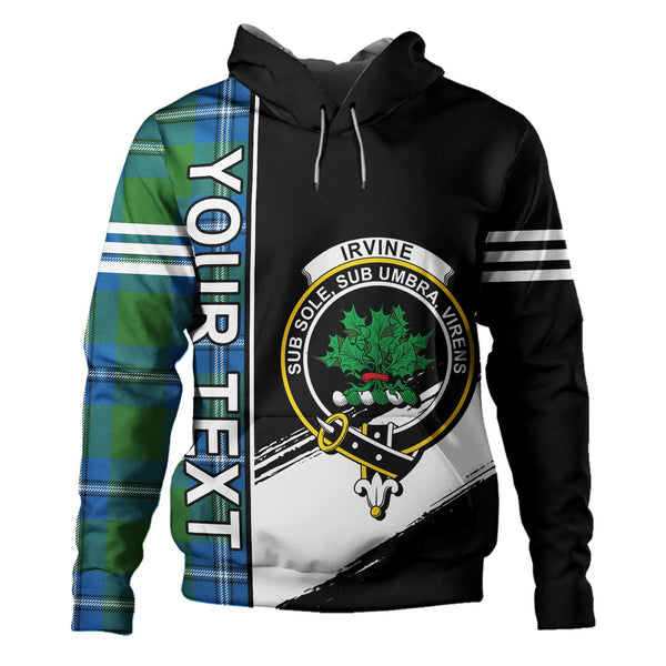 Irvine Ancient Clan Badge Tartan Hoodie Quarter Style Personalized