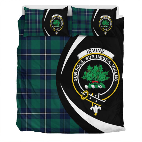 Irvine Modern Clan Badge Tartan Bedding Set Circle Style