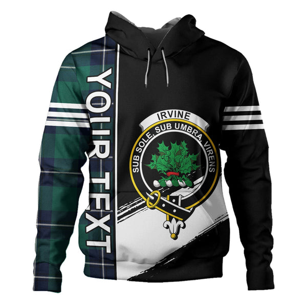 Irvine Modern Clan Badge Tartan Hoodie Quarter Style Personalized