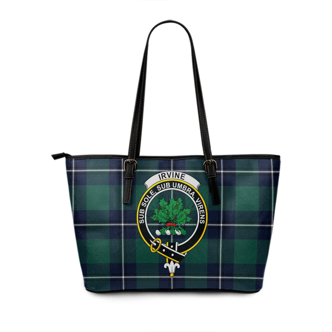 Irvine Modern Clan Badge Tartan Leather Tote Bag