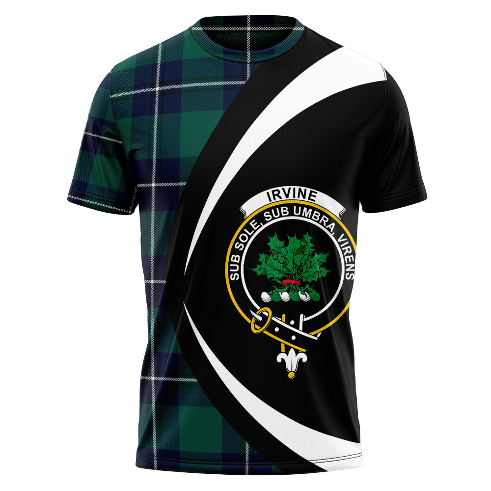 Irvine Modern Clan Badge Tartan T-Shirt Circle Style Personalized