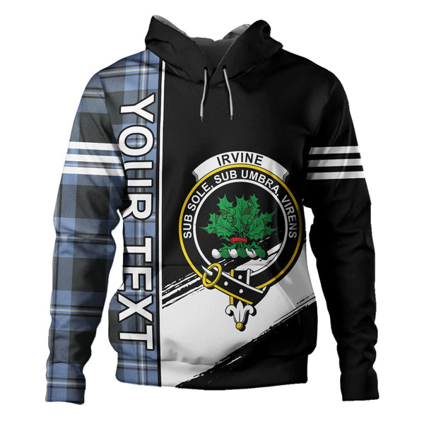 Irvine Weathered Clan Badge Tartan Hoodie Quarter Style Personalized