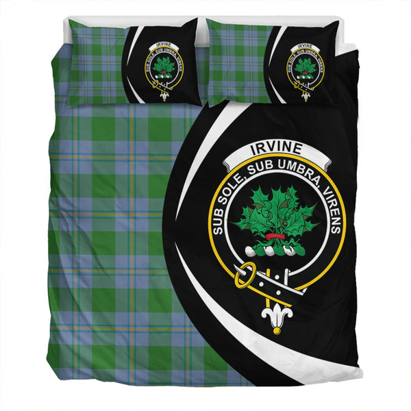 Irvine of Bonshaw Ancient Clan Badge Tartan Bedding Set Circle Style