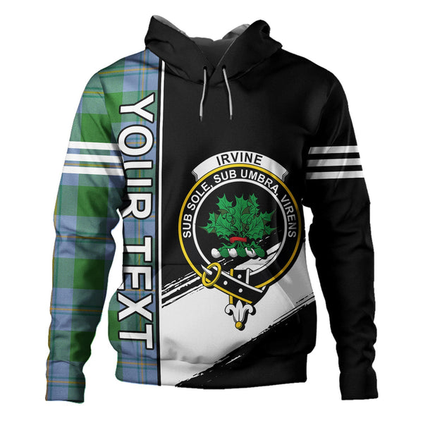 Irvine of Bonshaw Ancient Clan Badge Tartan Hoodie Quarter Style Personalized