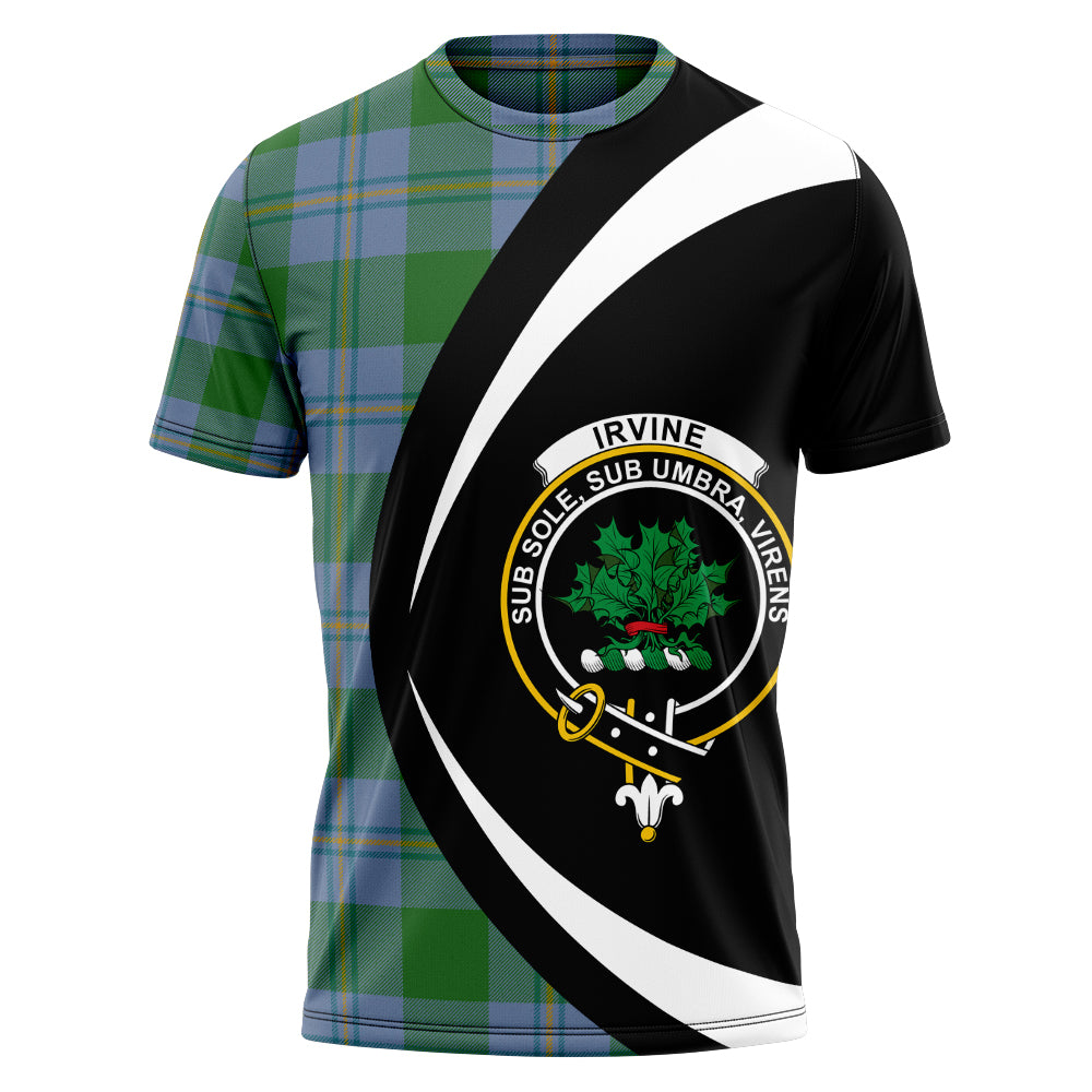 Irvine of Bonshaw Ancient Clan Badge Tartan T-Shirt Circle Style Personalized