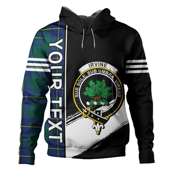 Irvine of Bonshaw Modern Clan Badge Tartan Hoodie Quarter Style Personalized