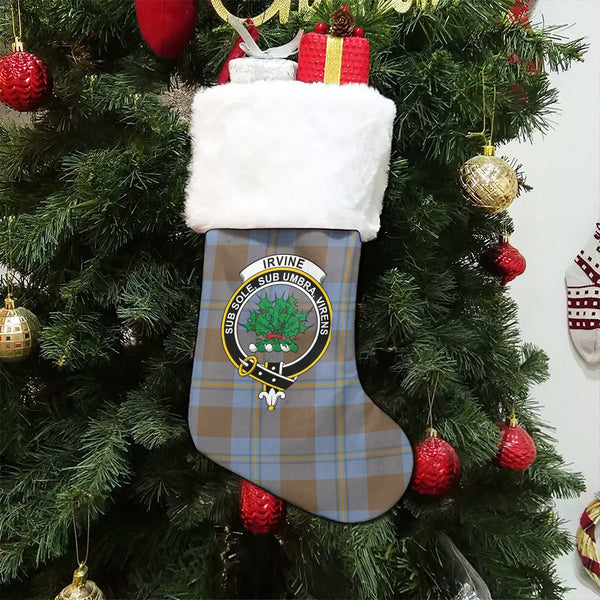 Irvine of Bonshaw Weathered Clan Badge Tartan Christmas Stocking