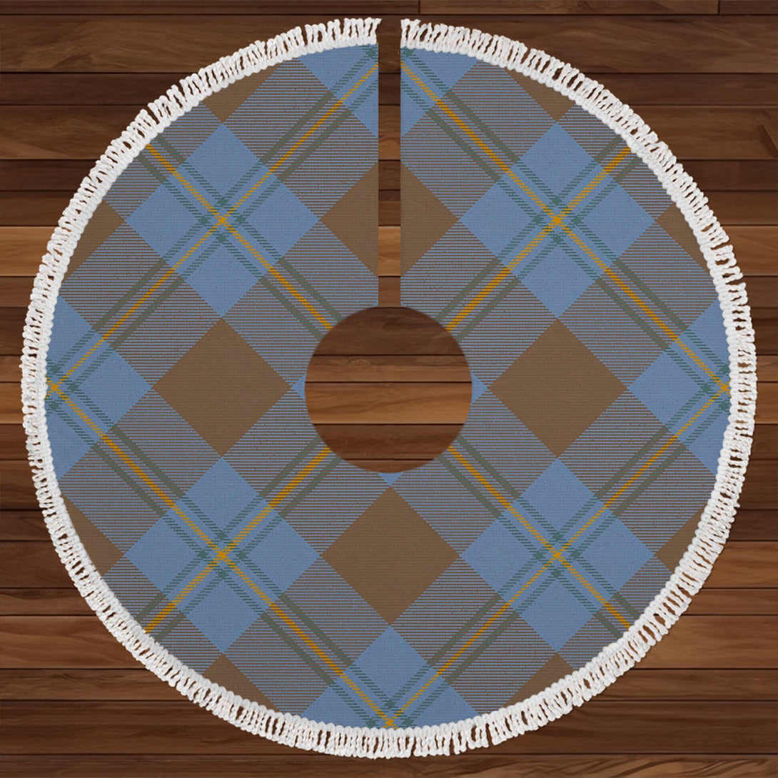 Irvine of Bonshaw Weathered Clan Badge Tartan Christmas Tree Skirt