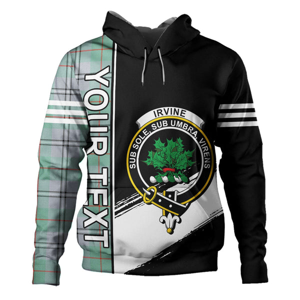 Irvine of Glentulchan Ancient Clan Badge Tartan Hoodie Quarter Style Personalized