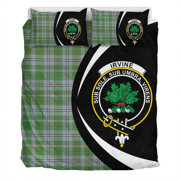 Irvine of Glentulchan Modern Clan Badge Tartan Bedding Set Circle Style