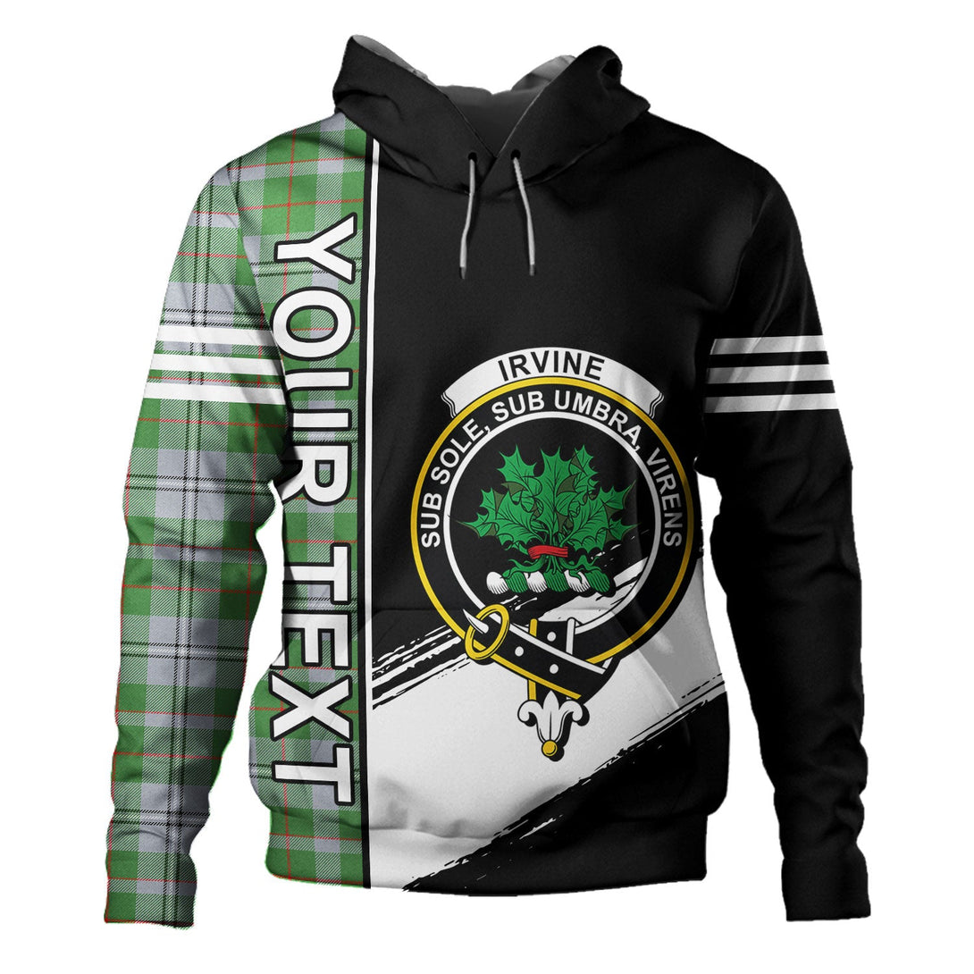 Irvine of Glentulchan Modern Clan Badge Tartan Hoodie Quarter Style Personalized