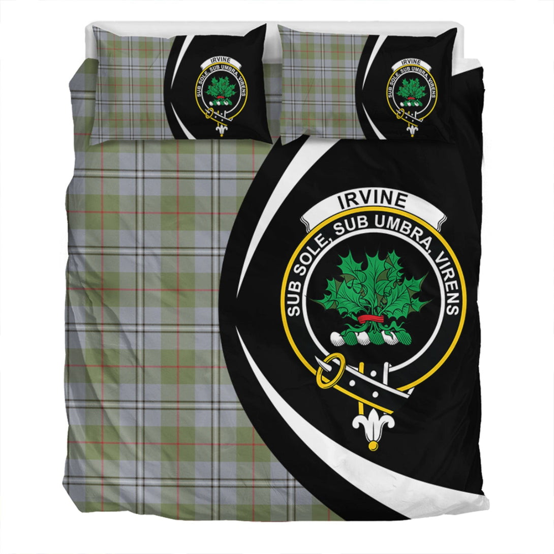 Irvine of Glentulchan Weathered Clan Badge Tartan Bedding Set Circle Style