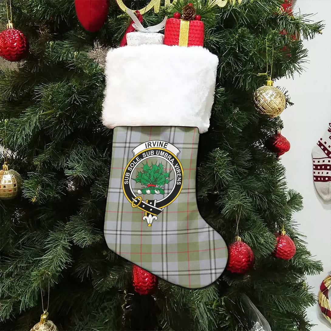 Irvine of Glentulchan Weathered Clan Badge Tartan Christmas Stocking