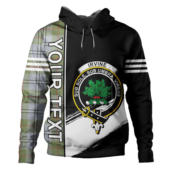 Irvine of Glentulchan Weathered Clan Badge Tartan Hoodie Quarter Style Personalized