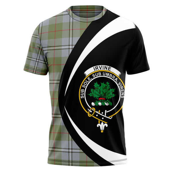 Irvine of Glentulchan Weathered Clan Badge Tartan T-Shirt Circle Style Personalized