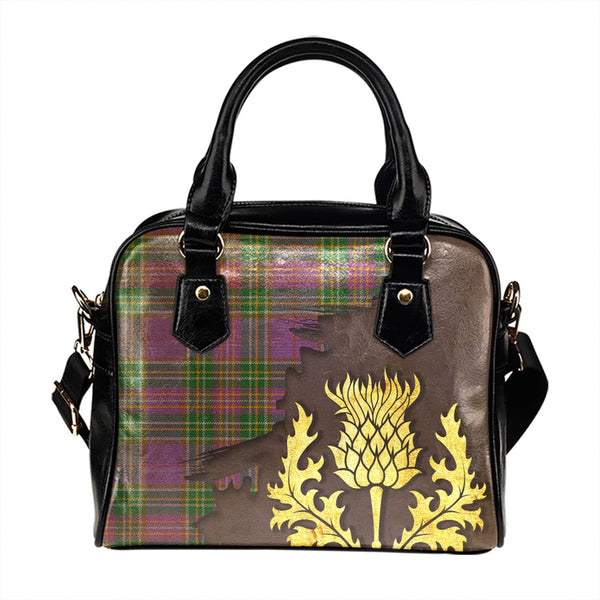 Isle of Man Manx Ancient Tartan Shoulder Handbag Thistle Oldest Style