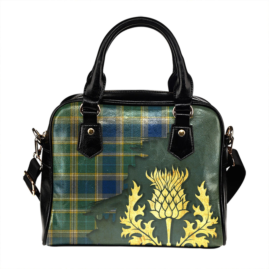 Isle of Man Manx Hunting Modern Tartan Shoulder Handbag Thistle Oldest Style