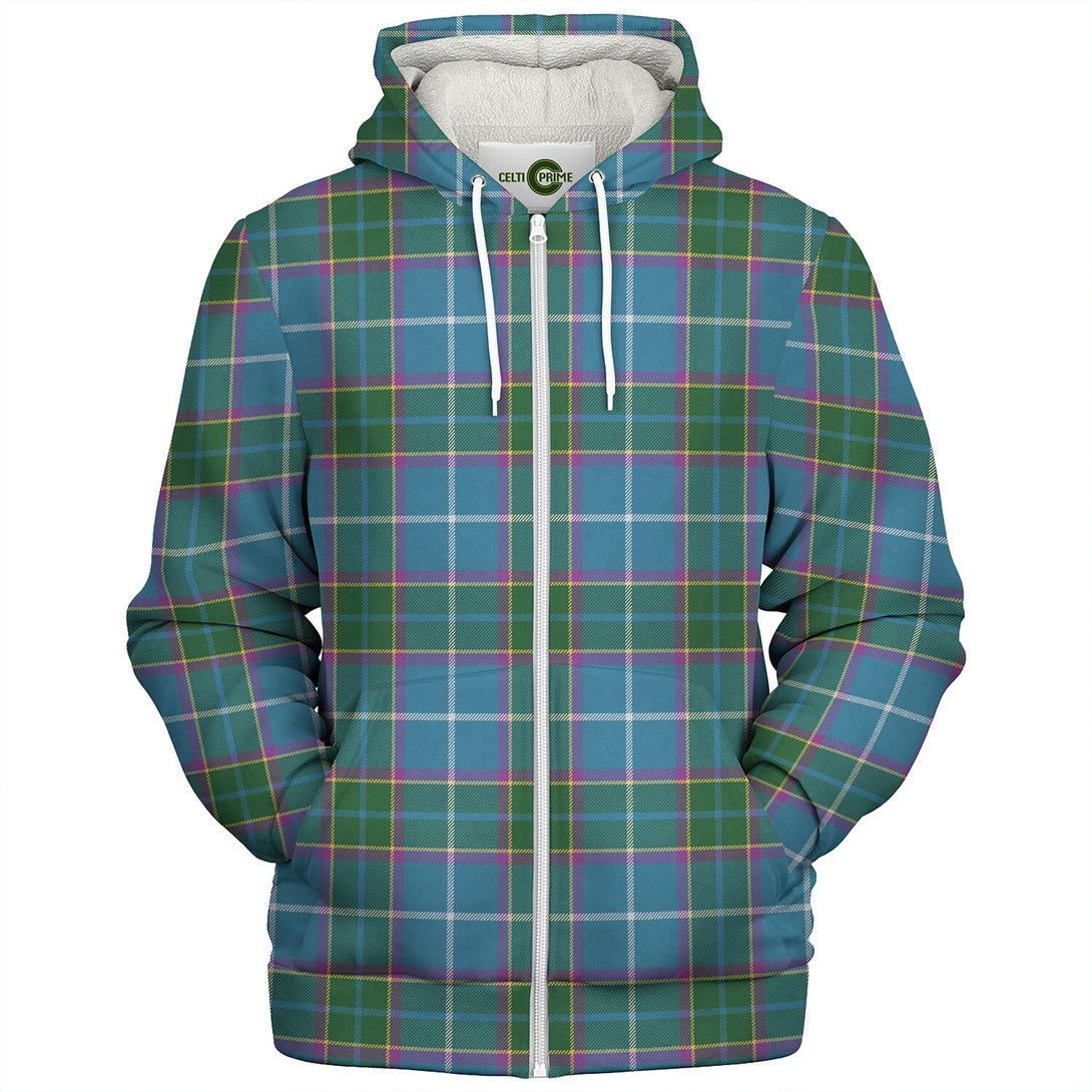 Isle of Man Manx Laxey Blue Ancient Tartan Sherpa Hoodie