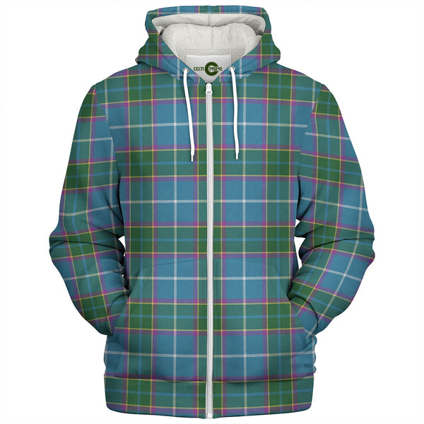 Isle of Man Manx Laxey Blue Ancient Tartan Sherpa Hoodie