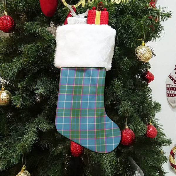 Isle of Man Manx Laxey Blue Ancient Tartan Christmas Stocking