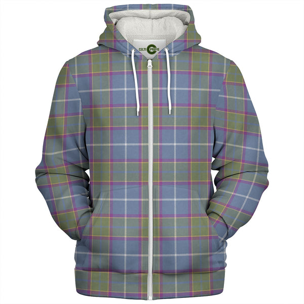 Isle of Man Manx Laxey Blue Weathered Tartan Sherpa Hoodie