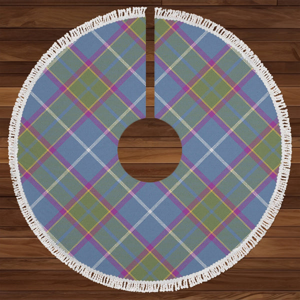 Isle of Man Manx Laxey Blue Weathered Tartan Christmas Tree Skirt