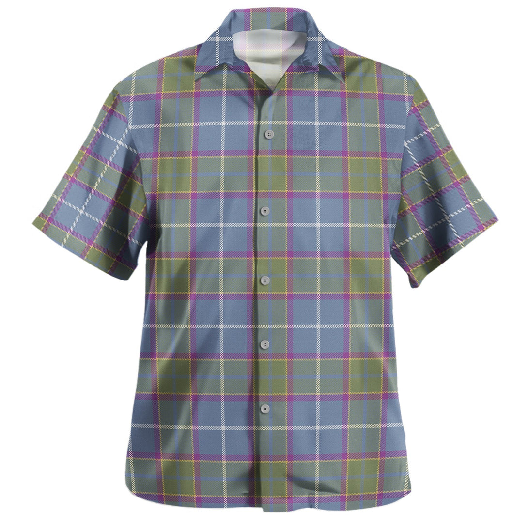 Isle of Man Manx Laxey Blue Weathered Tartan Hawaiian Shirt