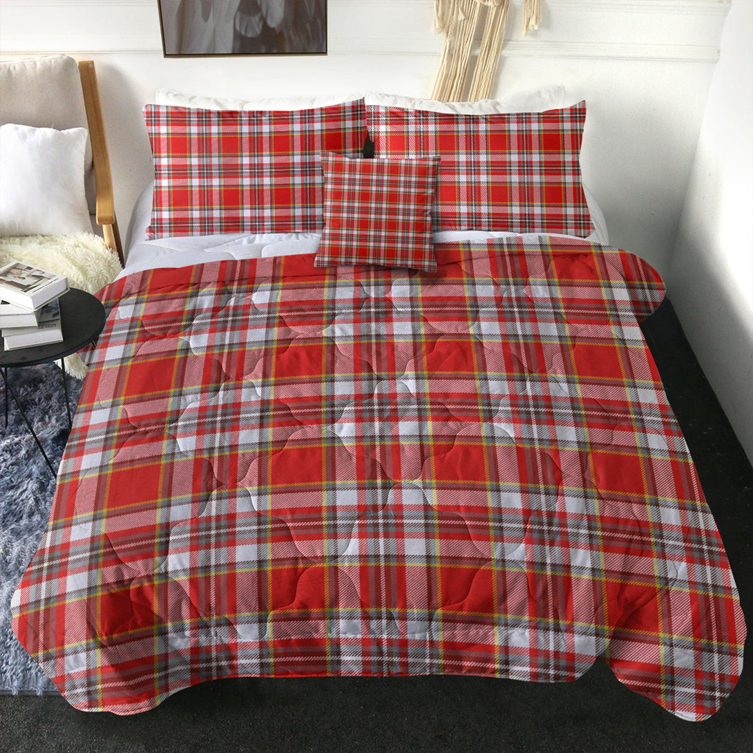 Isle of Man Manx Laxey Red Modern Tartan Comforter