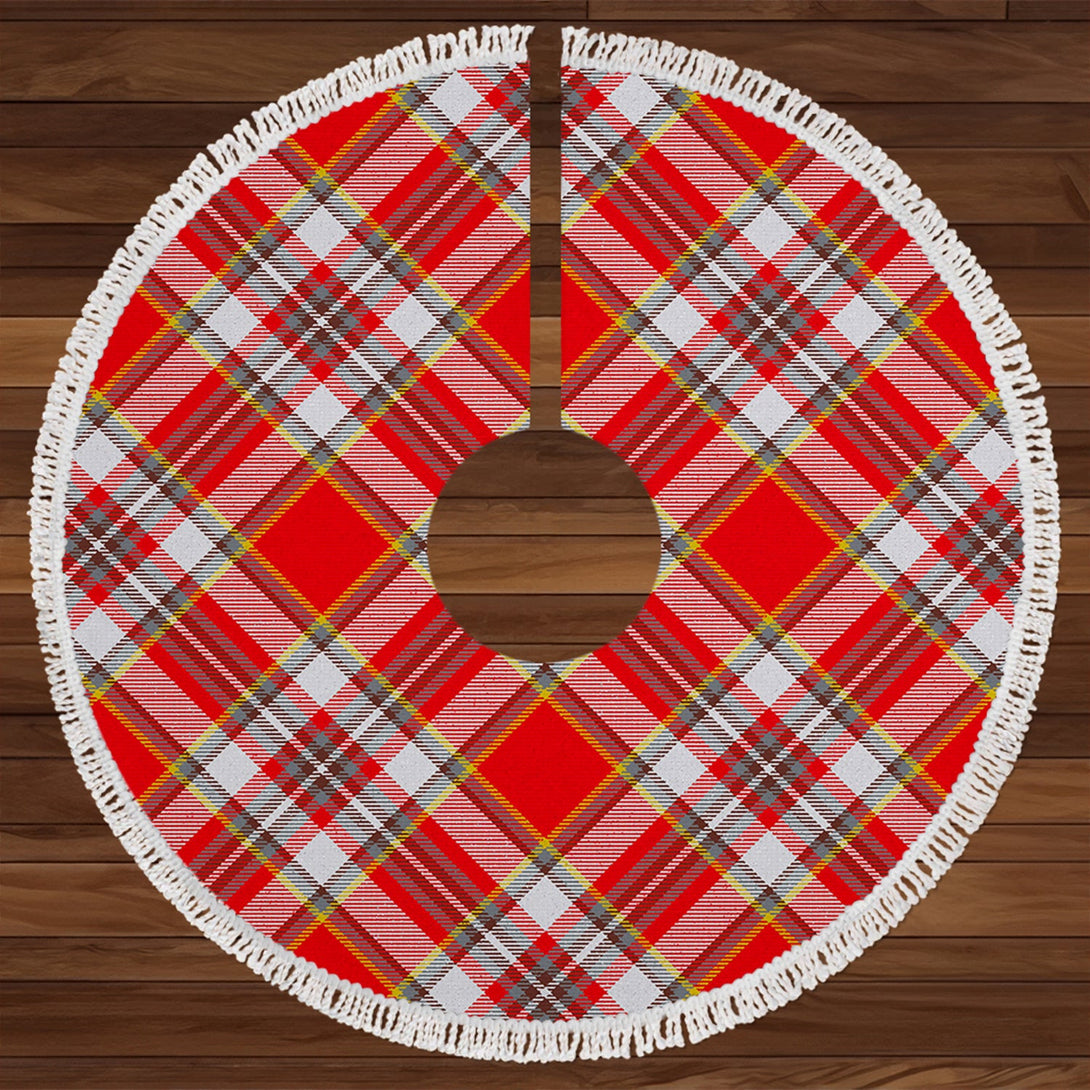 Isle of Man Manx Laxey Red Modern Tartan Christmas Tree Skirt