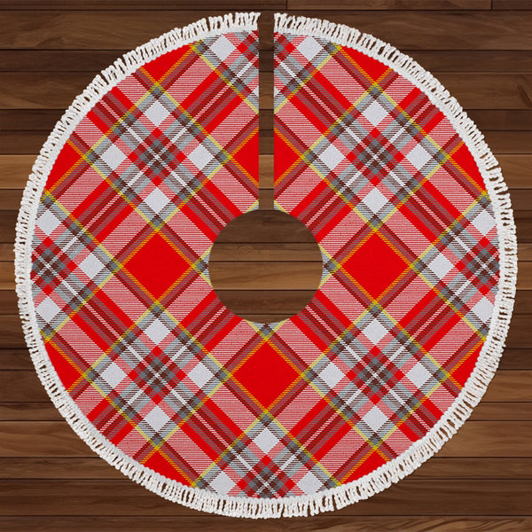 Isle of Man Manx Laxey Red Modern Tartan Christmas Tree Skirt