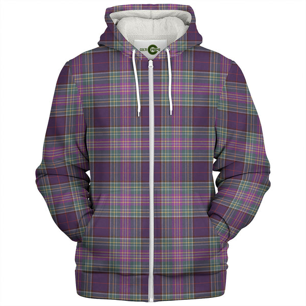 Isle of Man Manx Weathered Tartan Sherpa Hoodie