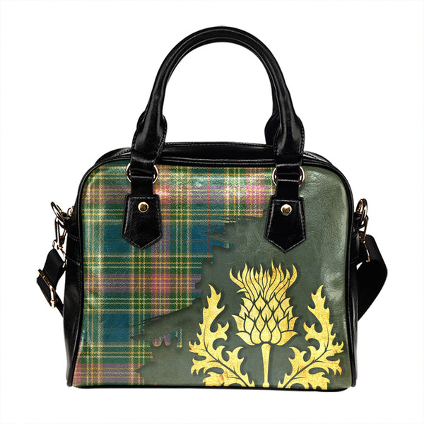 Isle of Man Manx 2 Ancient Tartan Shoulder Handbag Thistle Oldest Style