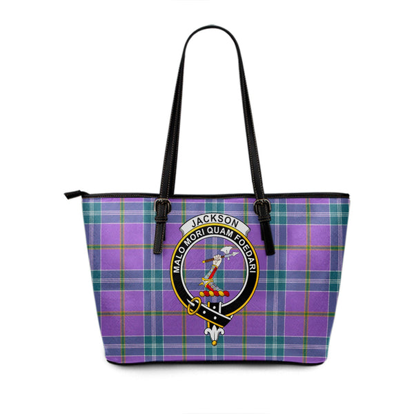 Jackson Ancient Clan Badge Tartan Leather Tote Bag