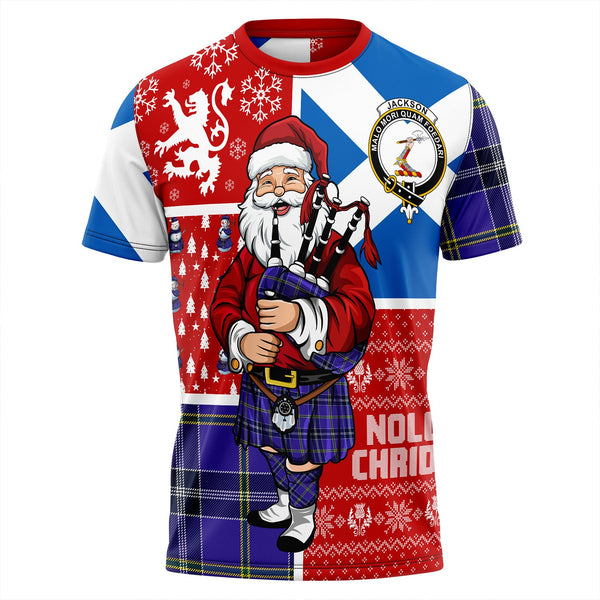 Jackson Modern Clan Badge Tartan T-Shirt Scotland Christmas Santa