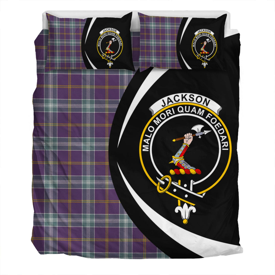 Jackson Weathered Clan Badge Tartan Bedding Set Circle Style