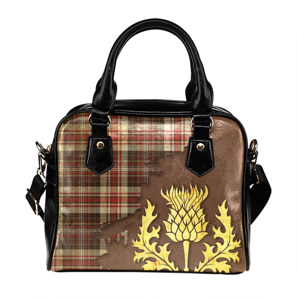 Jacobite Dress 2 Weathered Tartan Shoulder Handbag Thistle Oldest Style