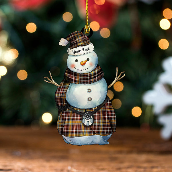 Jacobite Old Modern Tartan Wood Acrylic Ornament Snowman Warrior Personalized