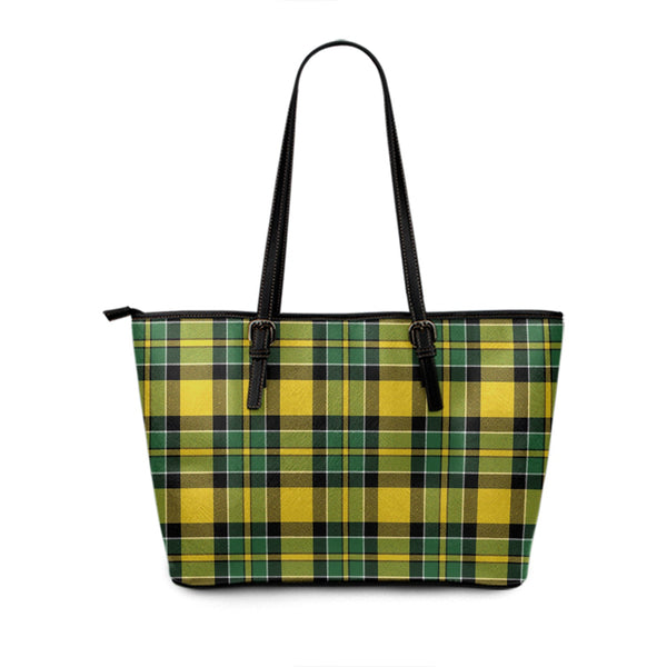 Jacobite 2 Modern Tartan Leather Tote Bag