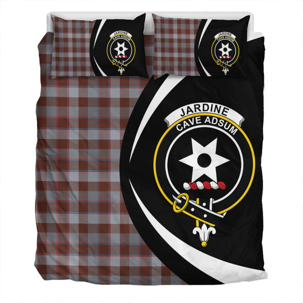 Jardine of Castlemilk Modern Clan Badge Tartan Bedding Set Circle Style