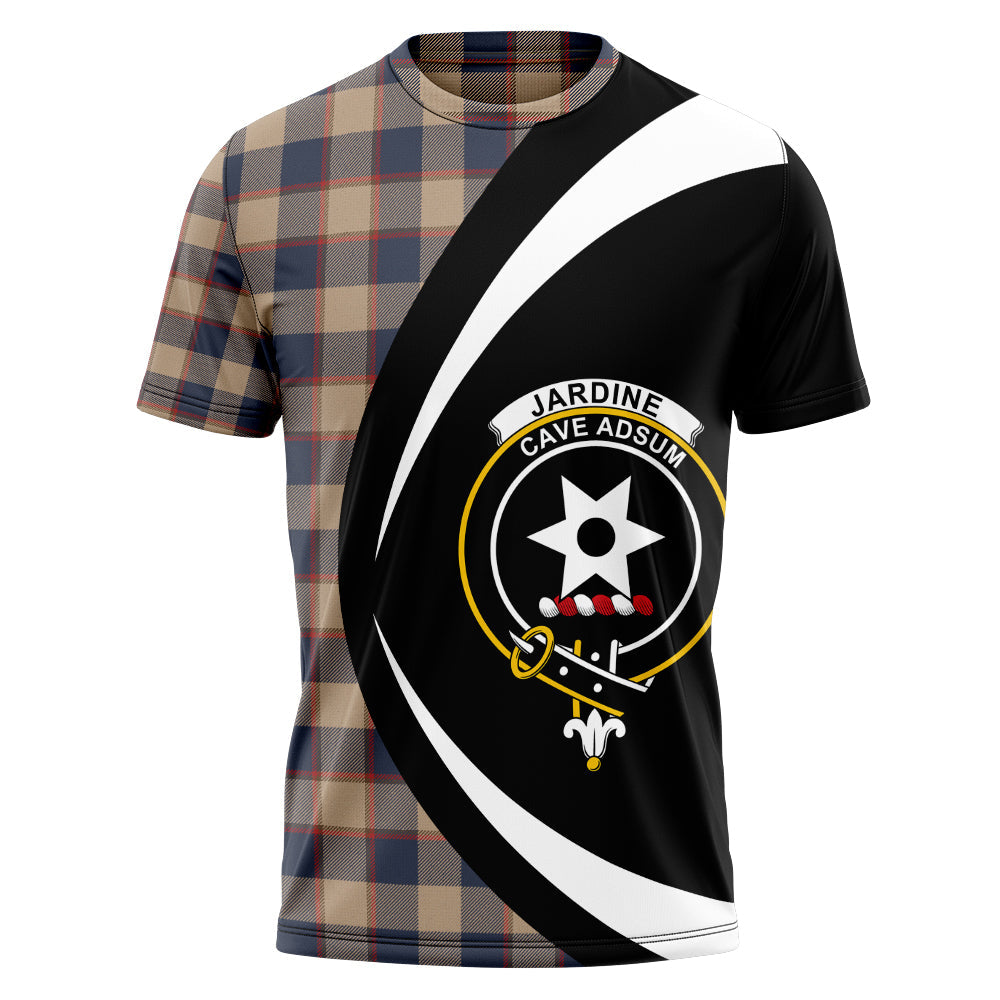 Jardine of Castlemilk Weathered Clan Badge Tartan T-Shirt Circle Style Personalized