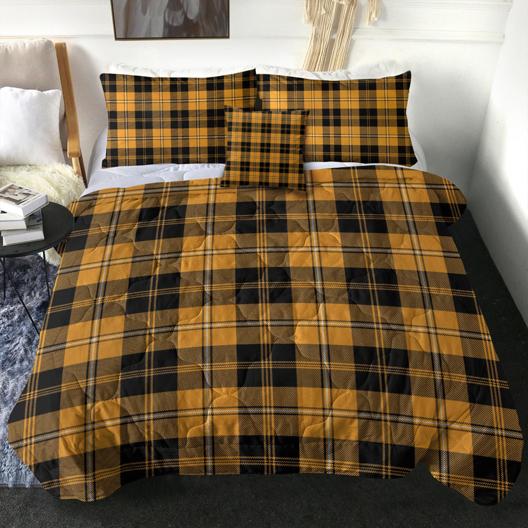 Johnstone Orange Black (Johnson Orange Black) Tartan Comforter