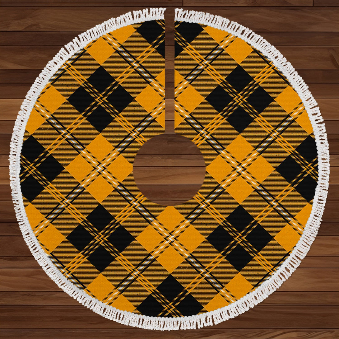 Johnstone Orange Black (Johnson Orange Black) Tartan Christmas Tree Skirt