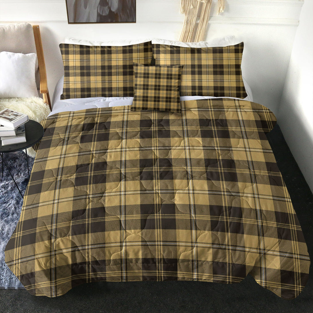 Johnstone Orange Black (Johnson Orange Black) Weathered Tartan Comforter